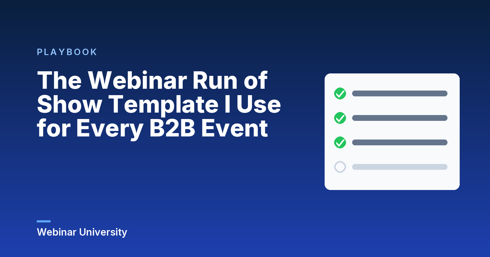 The Webinar Run of Show Template I Use for Every B2B Event