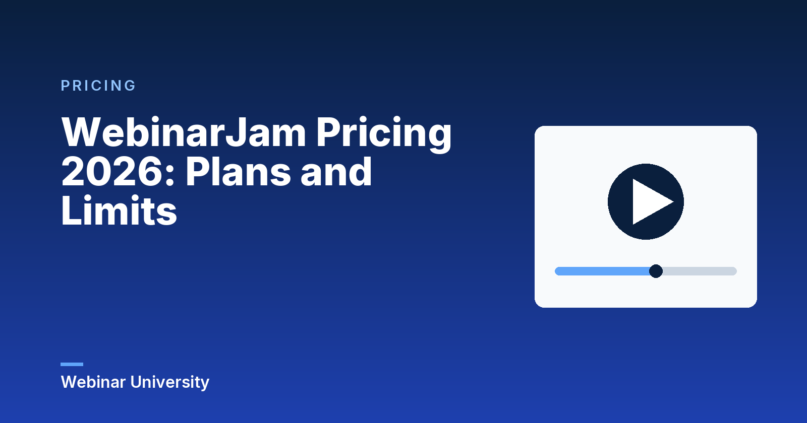 WebinarJam Pricing 2026: Plans and Limits