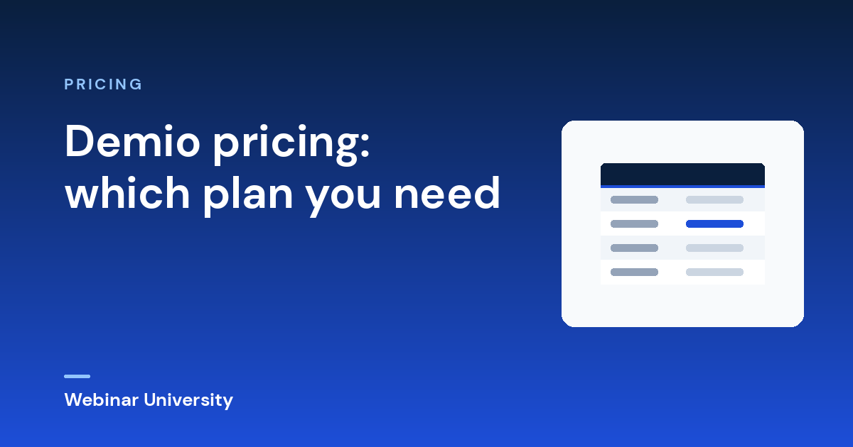 Demio pricing: which plan you need
