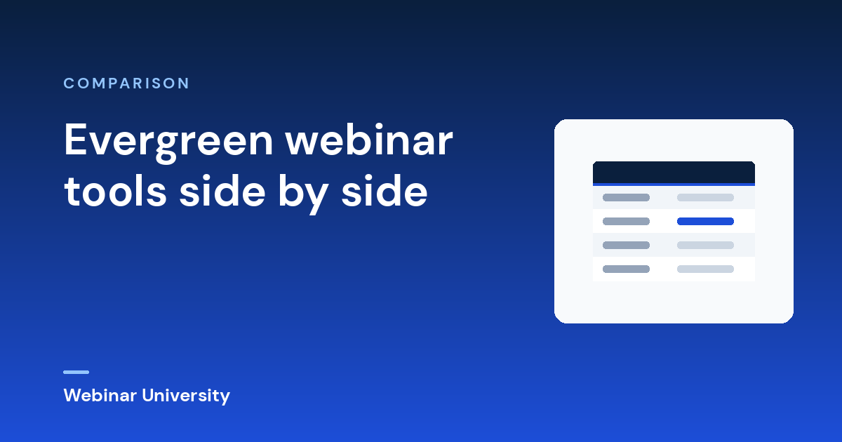 Evergreen webinar tools side by side