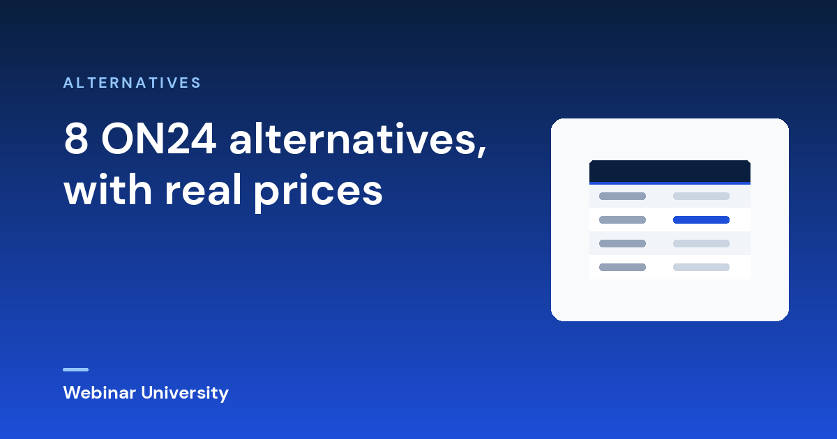 8 ON24 alternatives, with real prices